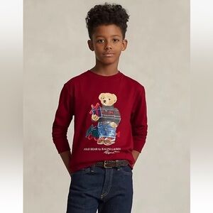 Ralph Lauren Bear Cotton Jersey Tee Kids S (8) Polo Bear Graphic  New